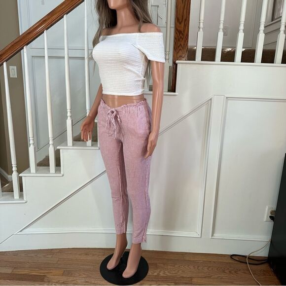 Pink seersucker pinstripe pants - Picture 7 of 14